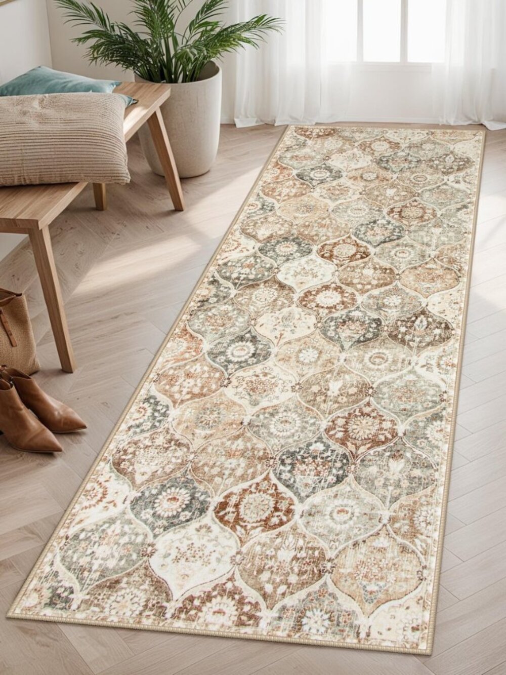 Moroccan Hallway Runner, 2x6 Kitchen Runner Rugs Non Skid Washable